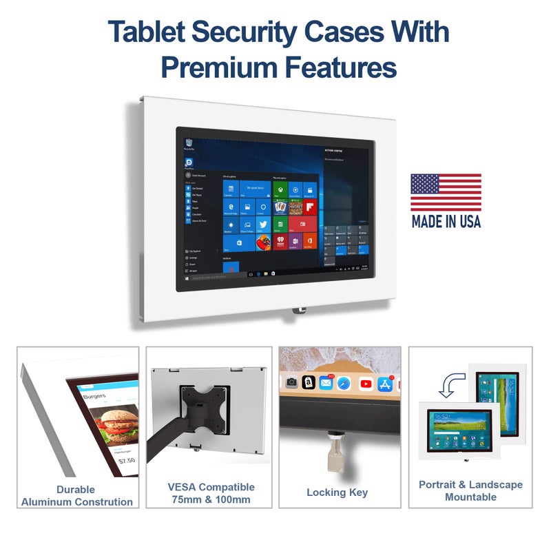 TABcare Security Locking Metal Case for Dell Latitude 5285 5290 7200 7210 as Kiosk, POS, Store, Show Display (Black, Wall Mount VESA) - Image 5